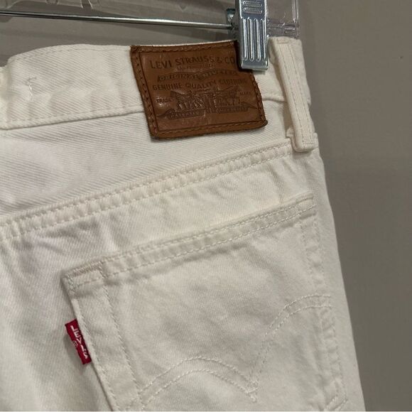 LEVI’s Jeans Women Size 27 Premium Wedgie Straight Big E Button Fly Fray Hem - Picture 8 of 11